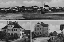 Das Alter dieser Karte ist ebenfalls unbekannt. Oben Totalansicht, unten Pfarrhof und altes Schulhaus.
(Foto: Briefmarkenfreunde Osterhofen e.V.)